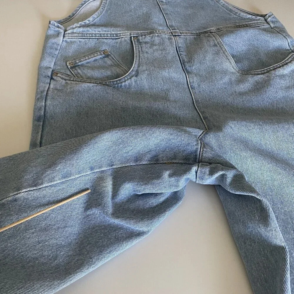 Vintage Cherokee Jean Shortalls Women’s Large Bermuda Shorts Garden Chore Boho - Picture 11 of 11